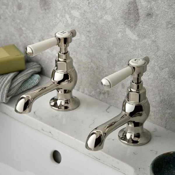 Vado Booth &amp; Co Axbridge Lever Nickel Basin Pillar Taps #2