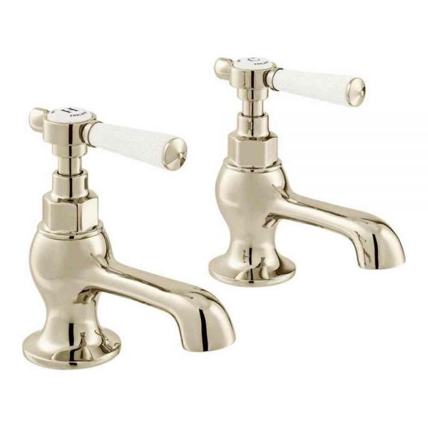 Vado Booth &amp; Co Axbridge Lever Nickel Basin Pillar Taps