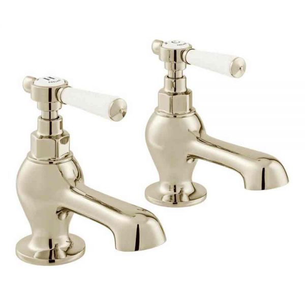 Vado Booth &amp; Co Axbridge Lever Nickel Bath Pillar Taps