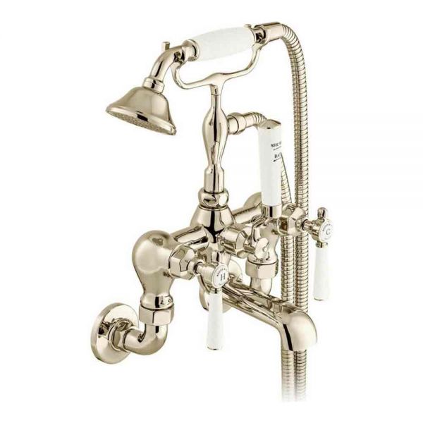 Vado Booth &amp; Co Axbridge Lever Nickel Wall Mounted Bath Shower Mixer Tap