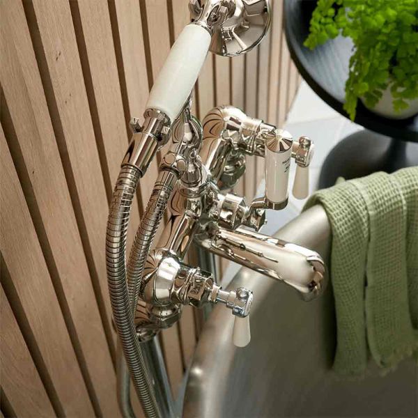 Vado Booth &amp; Co Axbridge Lever Nickel Floor Standing Bath Shower Mixer Tap #4
