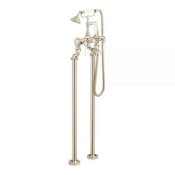 Vado Booth &amp; Co Axbridge Lever Nickel Floor Standing Bath Shower Mixer Tap