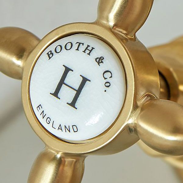 Vado Booth &amp; Co Axbridge Lever Brushed Brass Mono Basin Mixer Tap with Pop Up Waste #3