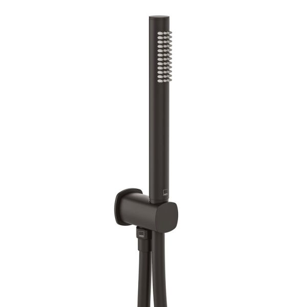 Vado Cameo Matt Black Round Single Function Handset Shower Kit