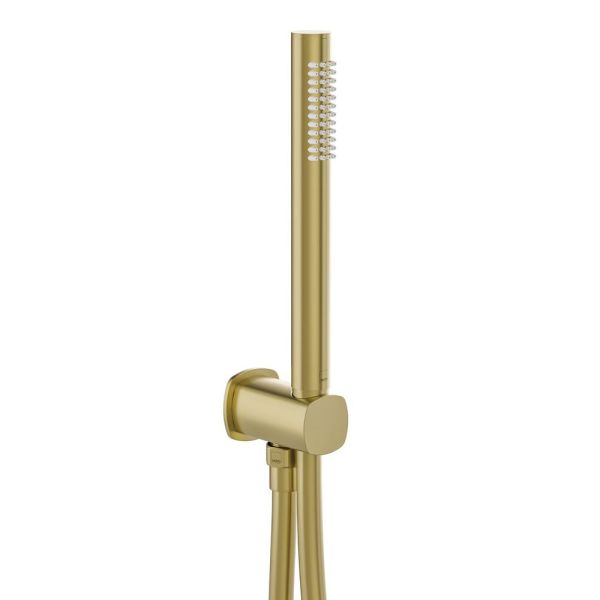 Vado Cameo Satin Brass Round Single Function Handset Shower Kit