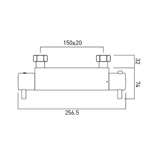 Vado Celsius Chrome Thermostatic Bar Shower Valve #3