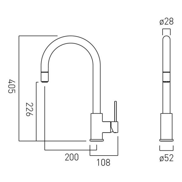 Vado Zoo Chrome Mono Kitchen Mixer Tap #3
