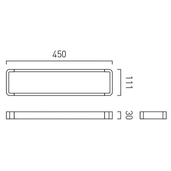 Vado Cameo Matt White Towel Bar 450mm #2