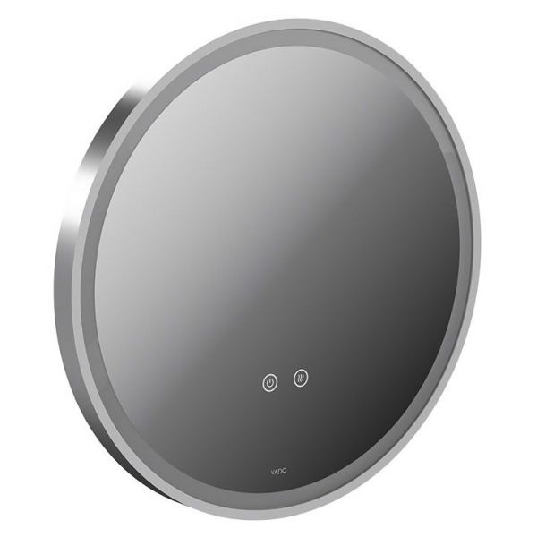 Vado Cameo Satin Chrome 500mm Illuminated Round Bathroom Mirror
