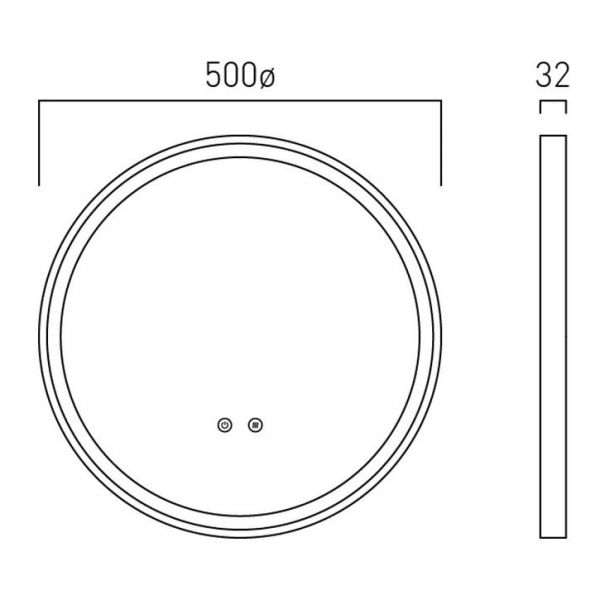 Vado Cameo Satin Chrome 500mm Illuminated Round Bathroom Mirror #2