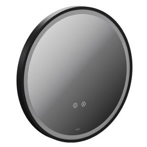 Vado Cameo Matt Black 500mm Illuminated Round Bathroom Mirror