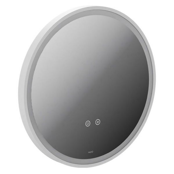 Vado Cameo Matt White 500mm Illuminated Round Bathroom Mirror