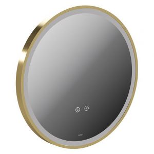 Vado Cameo Satin Brass 500mm Illuminated Round Bathroom Mirror