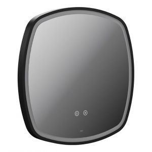 Vado Cameo Matt Black 500mm Illuminated Soft Square Bathroom Mirror