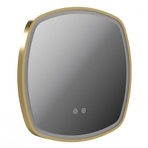 Vado Cameo Satin Brass 500mm Illuminated Soft Square Bathroom Mirror
