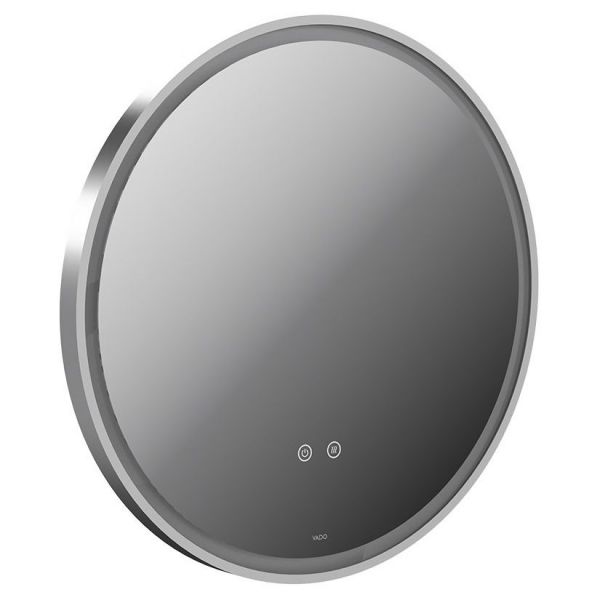 Vado Cameo Satin Chrome 600mm Illuminated Round Bathroom Mirror