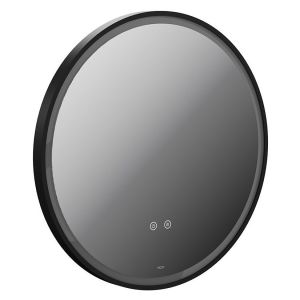 Vado Cameo Matt Black 600mm Illuminated Round Bathroom Mirror
