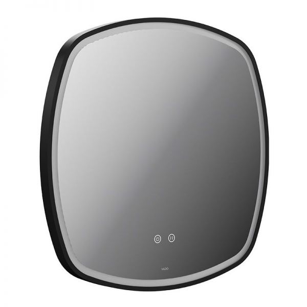 Vado Cameo Matt Black 600mm Illuminated Soft Square Bathroom Mirror
