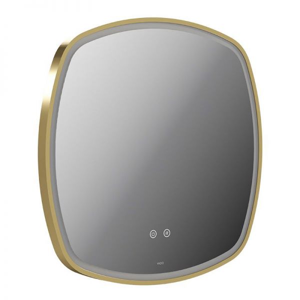 Vado Cameo Satin Brass 600mm Illuminated Soft Square Bathroom Mirror