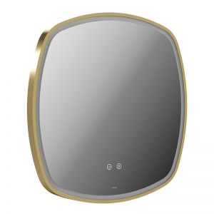 Vado Cameo Satin Brass 600mm Illuminated Soft Square Bathroom Mirror