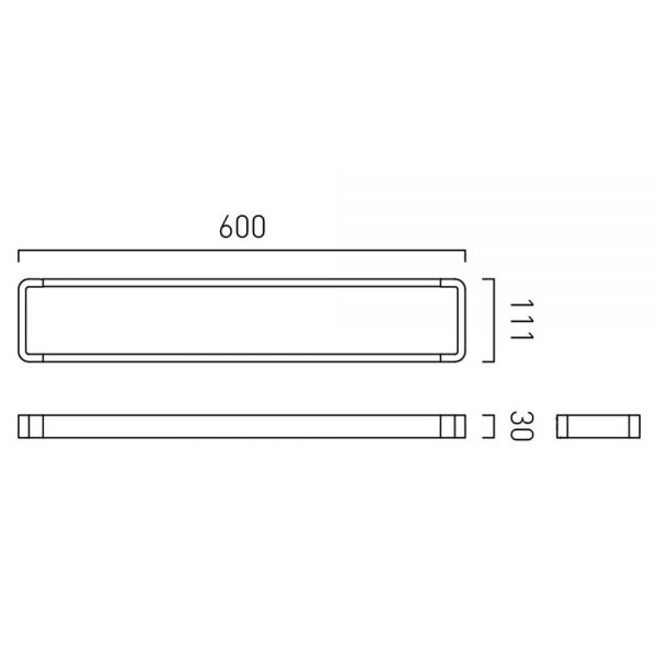 Vado Cameo Matt Black Towel Bar 600mm #2