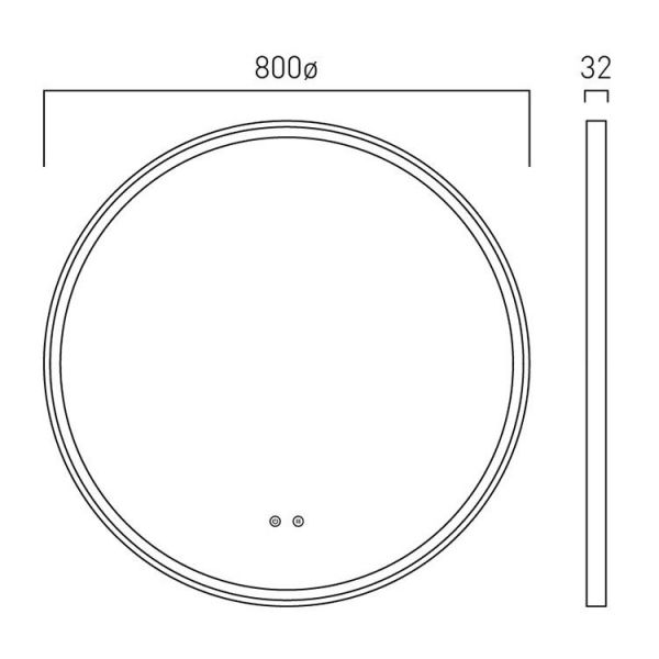 Vado Cameo Pewter 800mm Illuminated Round Bathroom Mirror #2