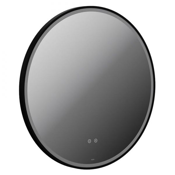 Vado Cameo Matt Black 800mm Illuminated Round Bathroom Mirror