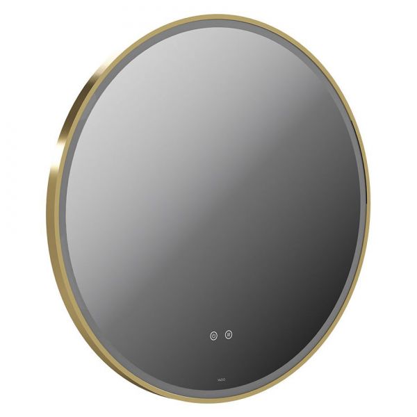 Vado Cameo Satin Brass 800mm Illuminated Round Bathroom Mirror