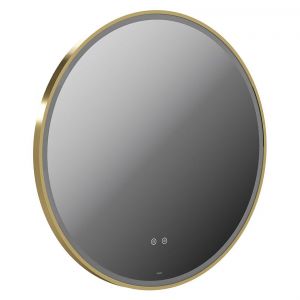 Vado Cameo Satin Brass 800mm Illuminated Round Bathroom Mirror
