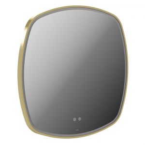 Vado Cameo Satin Brass 800mm Illuminated Soft Square Bathroom Mirror