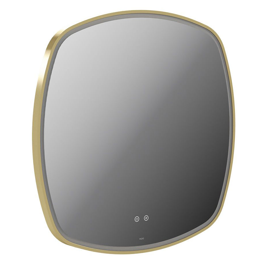 Vado Cameo Satin Brass 800mm Illuminated Soft Square Bathroom Mirror