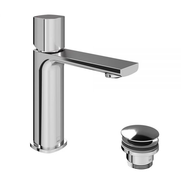 Vado Cameo Leverless Chrome Mono Basin Mixer Tap with Click Clack Waste
