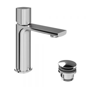 Vado Cameo Leverless Chrome Mono Basin Mixer Tap with Click Clack Waste