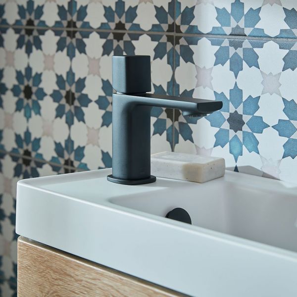 Vado Cameo Leverless Matt Black Low Pressure Cloakroom Mono Basin Mixer Tap #3