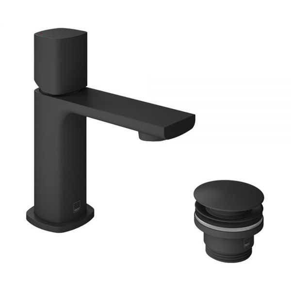 Vado Cameo Leverless Matt Black Low Pressure Cloakroom Mono Basin Mixer Tap