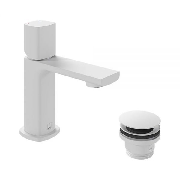 Vado Cameo Leverless Matt White Low Pressure Cloakroom Mono Basin Mixer Tap
