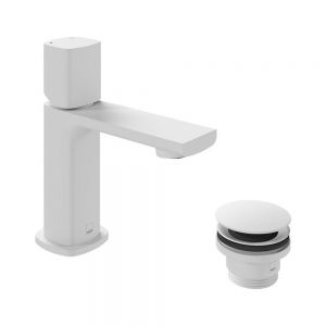 Vado Cameo Leverless Matt White Low Pressure Cloakroom Mono Basin Mixer Tap