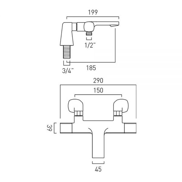 Vado Cameo Leverless Matt White Thermostatic Bath Shower Mixer Tap #2