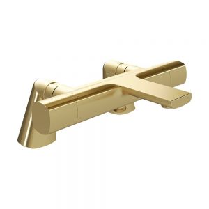 Vado Cameo Leverless Satin Brass Thermostatic Bath Shower Mixer Tap