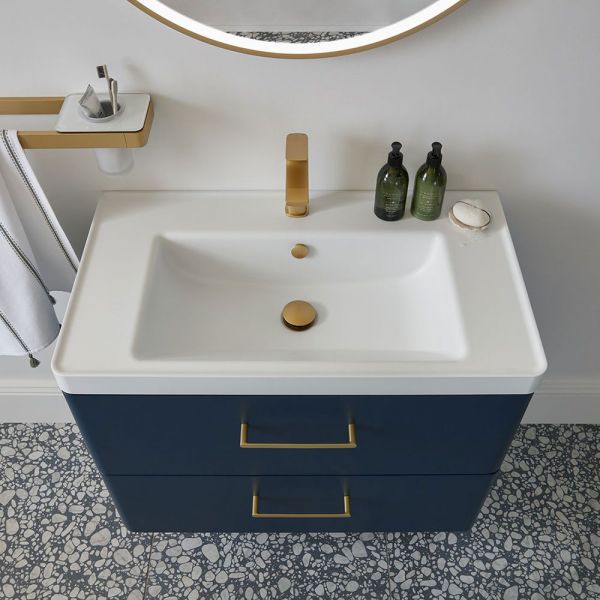 Vado Cameo Levered Satin Brass Mono Basin Mixer Tap with Click Clack Waste #4