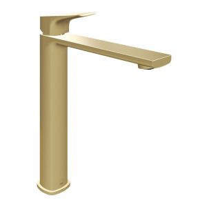 Vado Cameo Levered Satin Brass Tall Mono Basin Mixer Tap