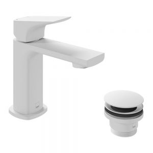 Vado Cameo Levered Matt White Low Pressure Cloakroom Mono Basin Mixer Tap