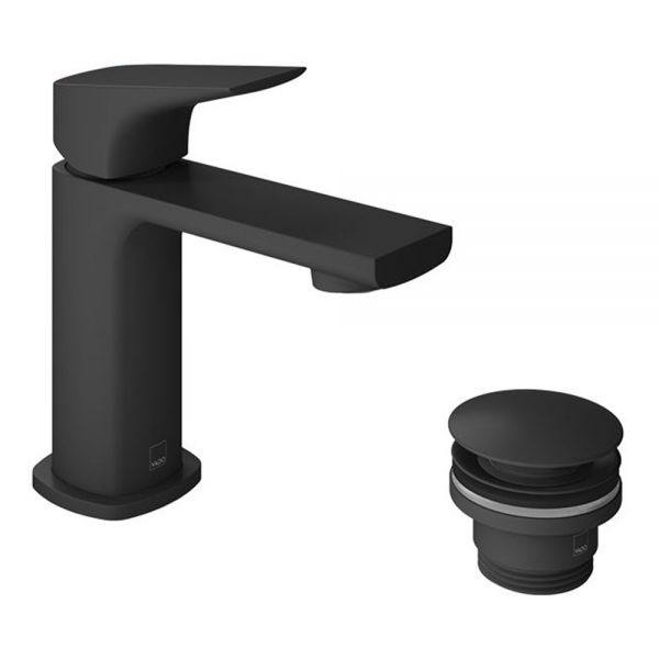 Vado Cameo Levered Matt Black Cloakroom Mono Basin Mixer Tap with Waste