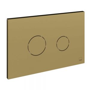 Vado Round Dual Flush Plate Satin Brass