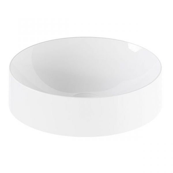 Vado Cameo Gloss White Round Countertop Basin 400 x 400mm