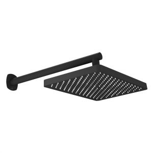 Vado Cameo Matt Black 300 x 200mm Shower Head with Arm