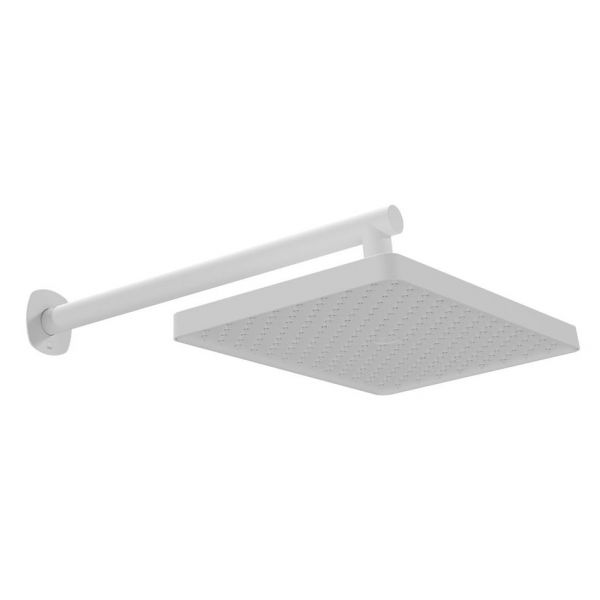Vado Cameo Matt White 300 x 200mm Shower Head with Arm
