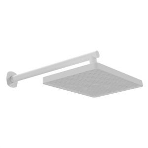 Vado Cameo Matt White 300 x 200mm Shower Head with Arm