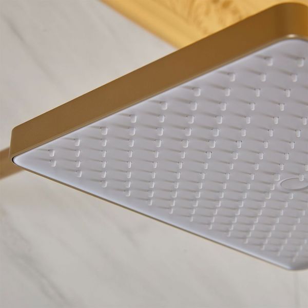 Vado Cameo Satin Brass 300 x 200mm Shower Head with Arm #2