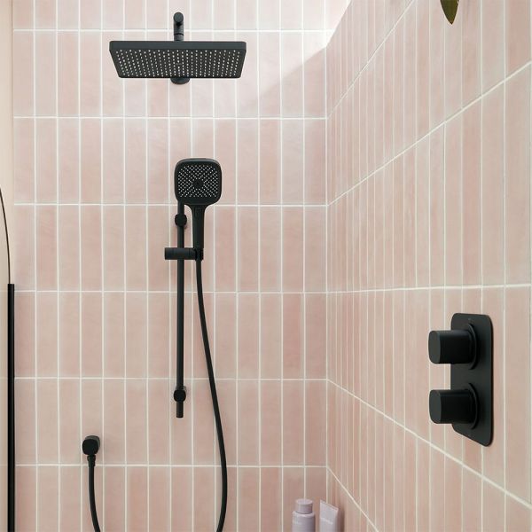 Vado Cameo Matt Black Multi Function Slide Rail Shower Kit #2